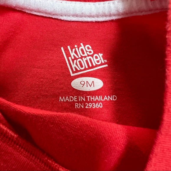 KIDS KORNER SHORT SLEEVE T SHIRT HEARTS RED 9MO - Picture 4 of 6